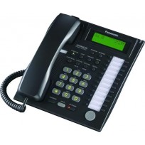 KX-T7736-B Panasonic Refurbished Advanced Hybrid Proprietary Telephone 3-Line Backlit LCD Speakerphone Black